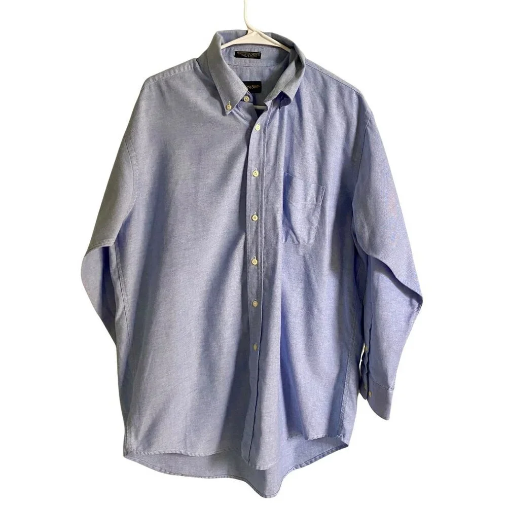 Deansgate Men's Blue Long Sleeve Button Down Shirt Neck 16.5 - Picture 1 of 9